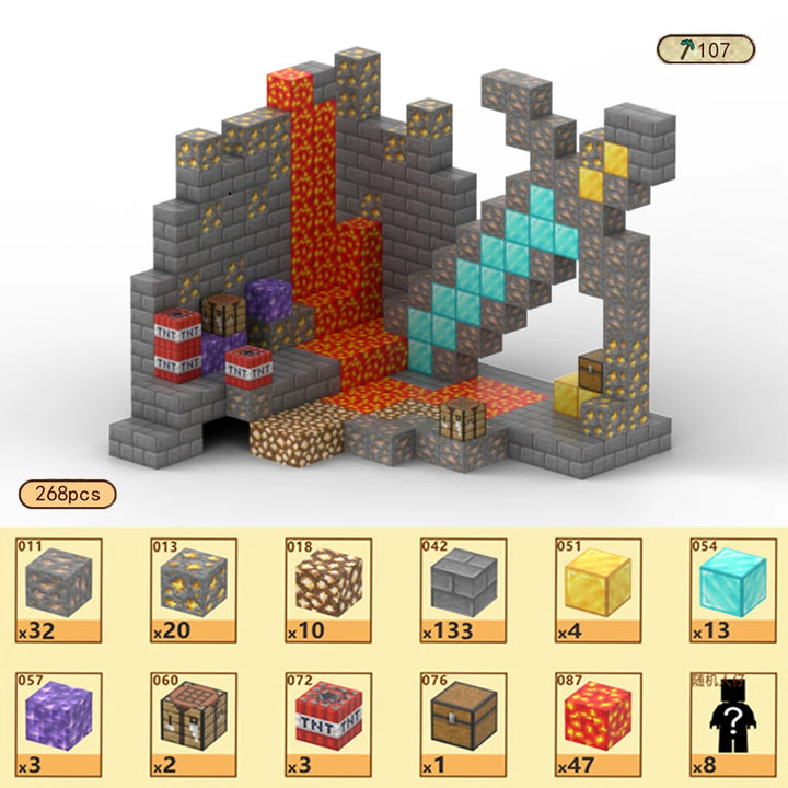 Magnetic Building Minecraft Set