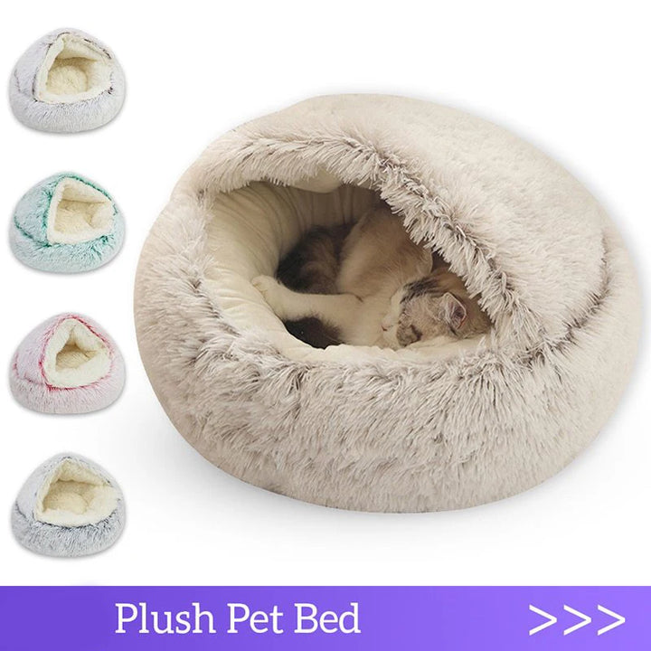 Plush Covered Cat & Dog Bed