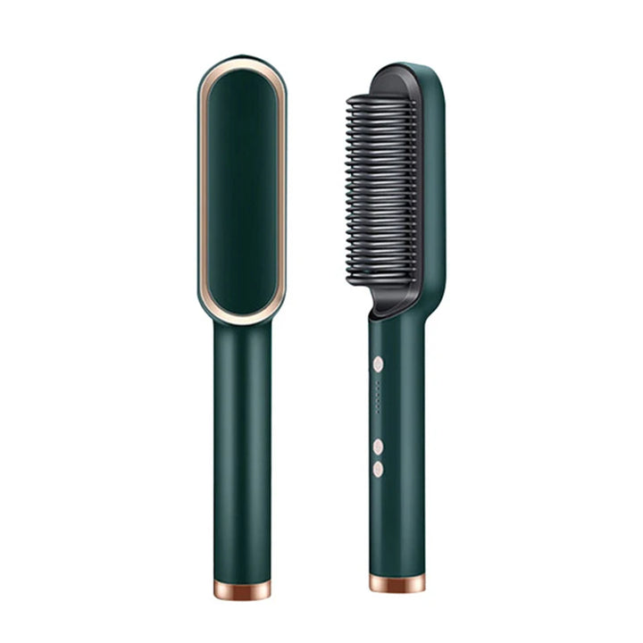 2-in-1 Ceramic Hair Straightener Brush