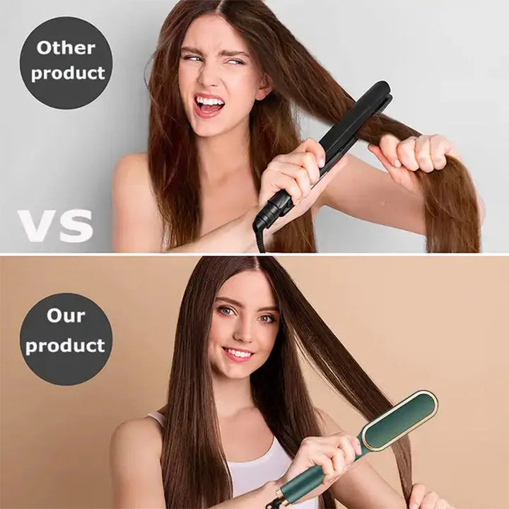 2-in-1 Ceramic Hair Straightener Brush