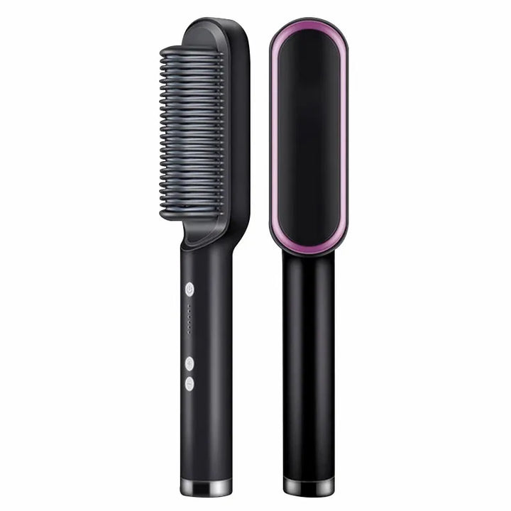 2-in-1 Ceramic Hair Straightener Brush