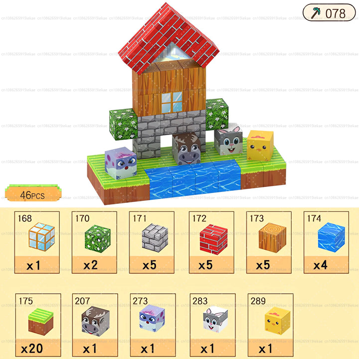 Magnetic Building Minecraft Set